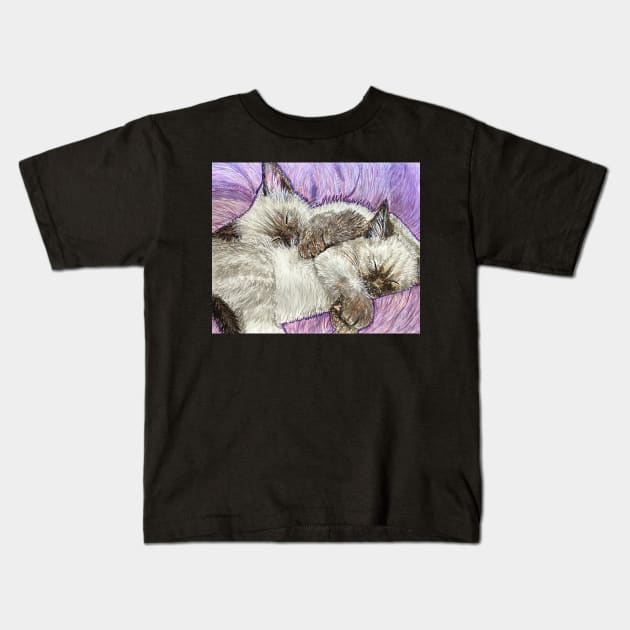 Siamese kittens Kids T-Shirt by SamsArtworks